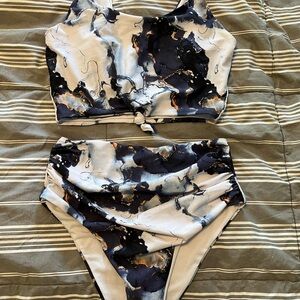 Marble Print Bikini Set